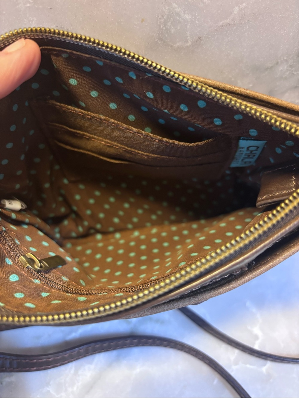 Chala Brown Fox Appliqué Crossbody Bag with White & Tan Accents - Picture 3 of 4